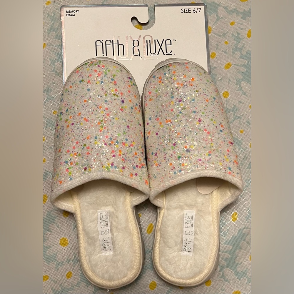 Memory Foam Slippers, Size:6/7